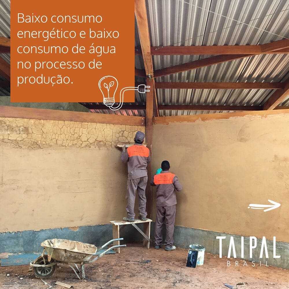 Baixo consumo energético e baixo consumo de água no processo de produção.
